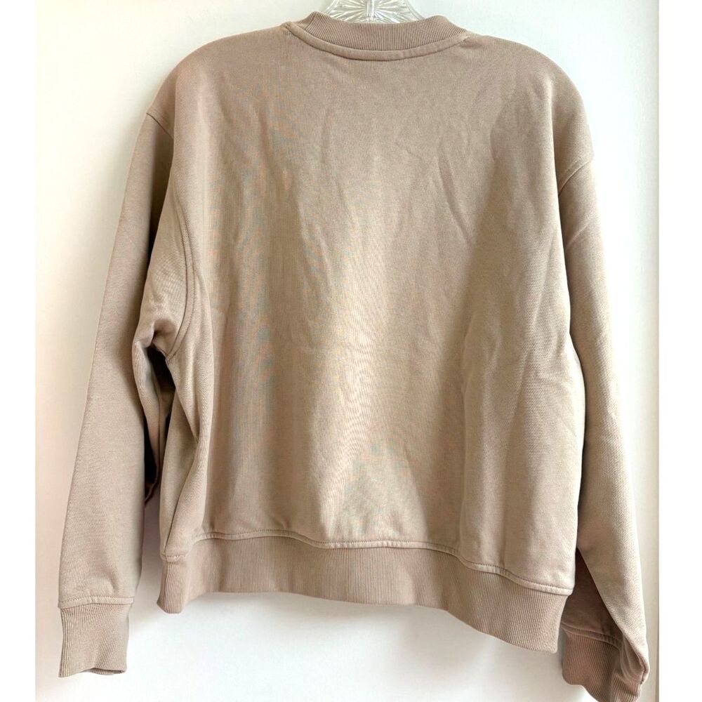 NWT Leopard Print Crewneck Sweatshirt On 34th Tan Chic Varsity Fleece Pullover S - Picture 4 of 9